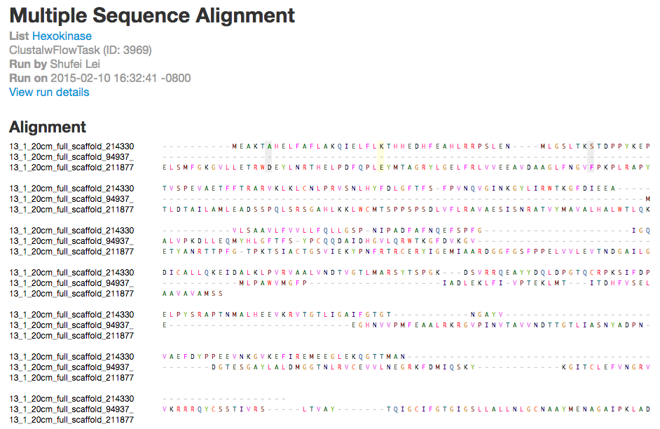 Clustalw: Alignment sequences.